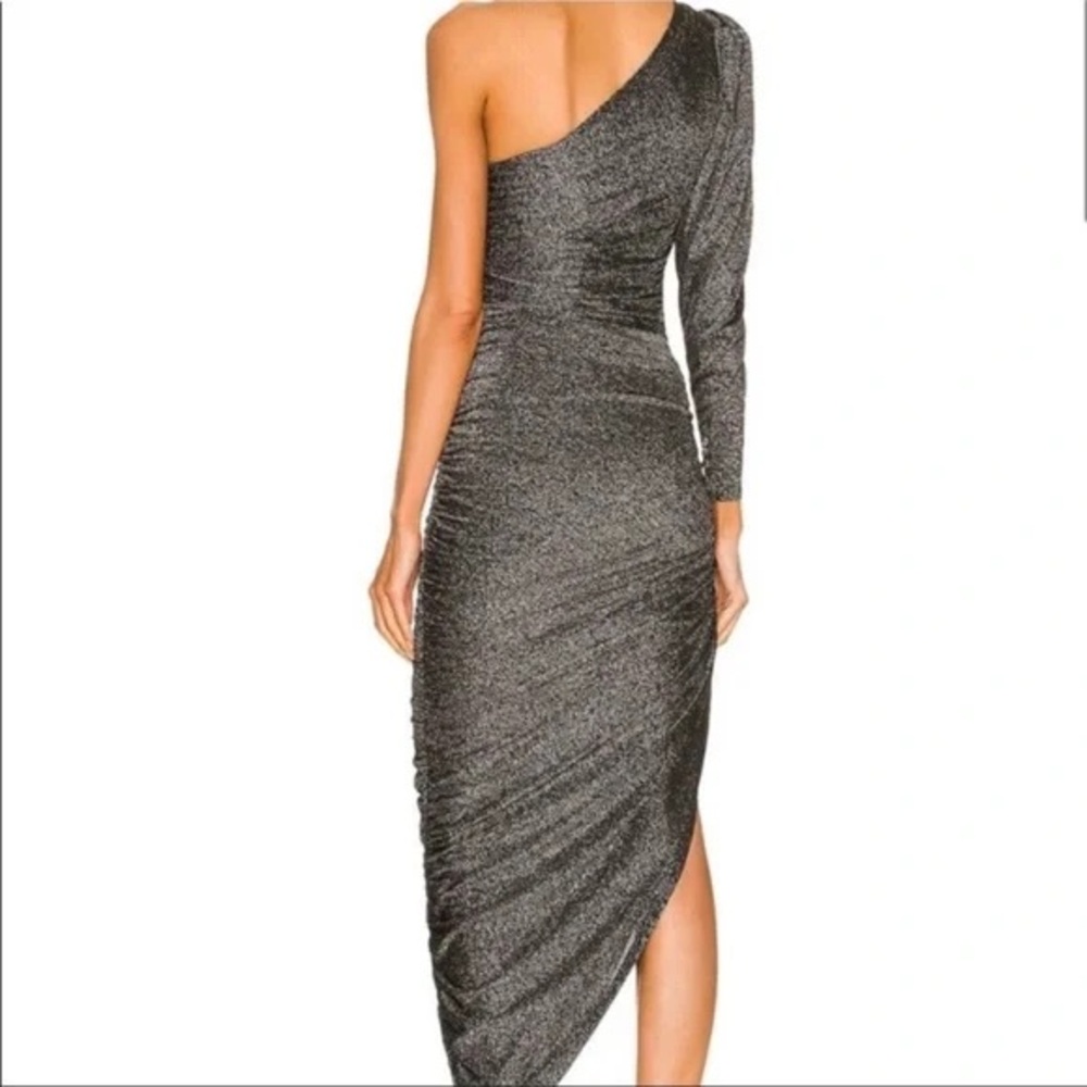 LPA grey glitter One-Shoulder midi Dress - brand new with tags - Picture 2 of 5